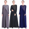 Two Layer Chiffon Lace Stitching Dress Malaysia Arabian Dubai Islamic Muslim Clothing Abaya