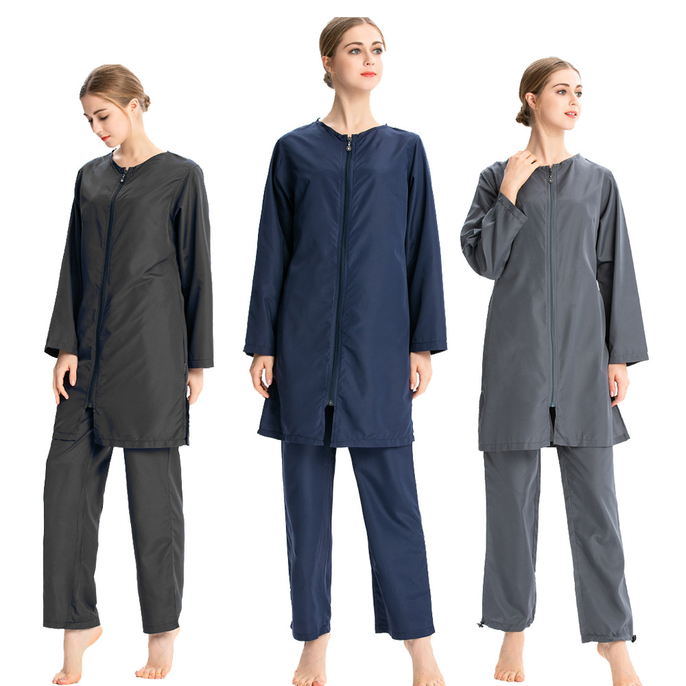 SIPO Pure Color 3-Piece Southeast Asia Modest Swimwear Burkini For Ladies