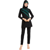 FREE SHIPPING Color Stitching Full Cover Body Long Sleeves Swimwear Skirts Muslim Fat Women Islamic Swimming Suit Swimwear