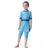 Kids Cuff Waist And Neckline Color Stitching Design Three-Piece Islamic Muslim Swimsuit Swimwear