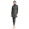 Slim Swimsuit Three-piece Conservative Large Size Pure Color Muslim Swimsuit