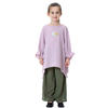 Pure Color Islamic Clothing 2 Pieces Set Muslims Kids Harlan Pants Shirt Clothes Set For Girls