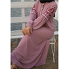 Islamic Long-sleeved Chiffon Embroidery Casual Dress Muslim Modest Abaya