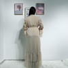 Middle East Sequin Flare Sleeve Modest Open Abaya Kimono