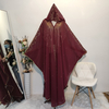 Ramadan Muslim Islamic Bat Sleeve Hot Drilling Maxi Dress Muslim Open Abaya