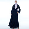 Islamic Sequin Tassel Chiffon Outer Flared Sleeve Female Muslim Maxi Dress