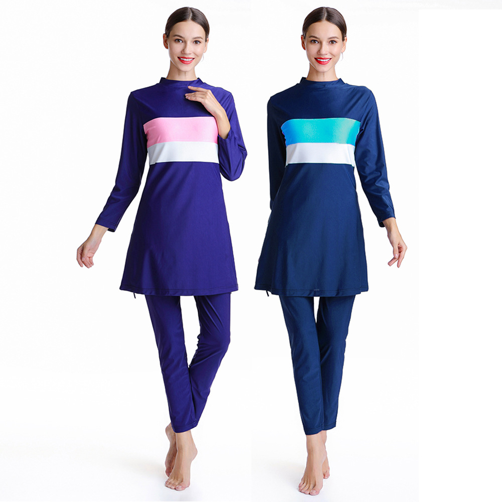 High-end Women's Color Matching Slim High Elastic Three-piece Swimsuit Suit