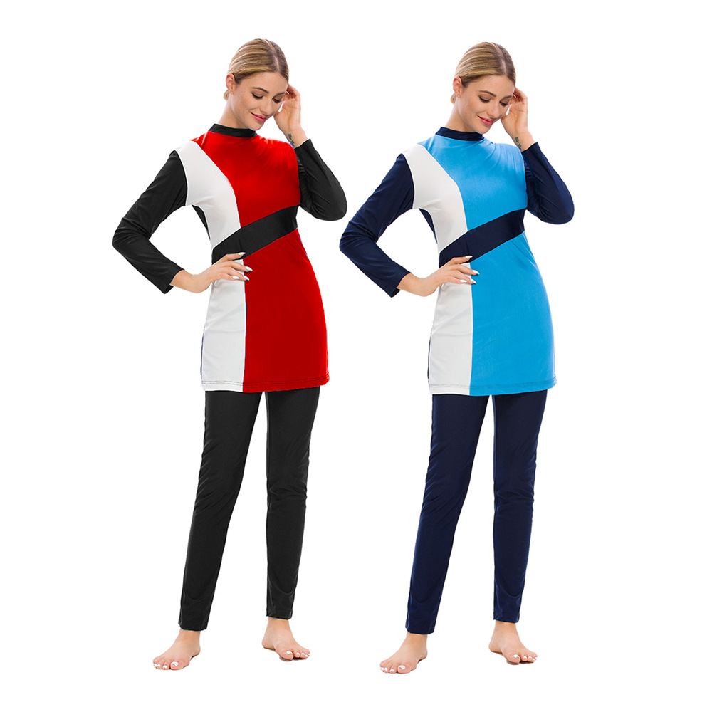 SIPO Islamic Conservative Swimsuit Size Stitching Three-piece Comfortable Beach Suit