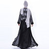 2021 New Leaf Print with Elegant Kimono Muslim Female Chiffon Stitching Cardigan