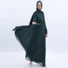 Double Layers Chiffon High Waist Muslim Islamic Abaya Modest Dress