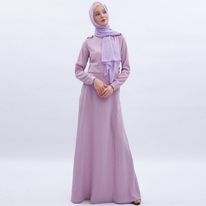 Pure Color Muslim Islamic Abaya Maxi Dress Modest Dress