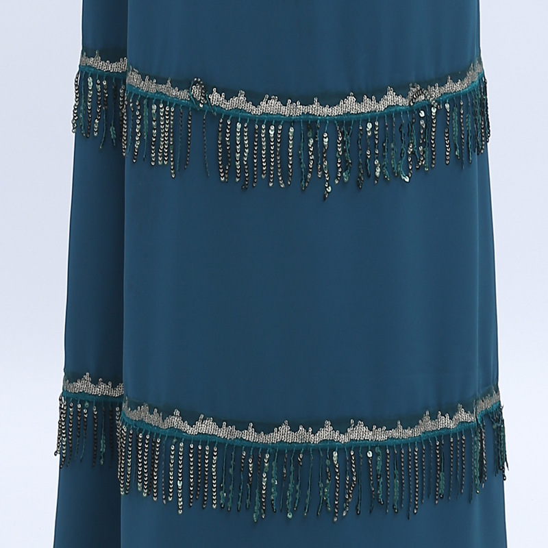 Fringed Sequins Dubai Loose Cardigan for Womens Open Kimono Spot Factory Wholesale (5)