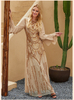 RTS Ruffle Sleeve Sequins Embroidery Muslim Islamic Abaya Maxi Dress