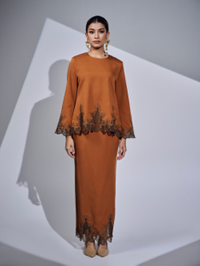 SIPO Malaysia Baju Kurung Fashion Baju Latest Design Dress Round Neckline Lace Islamic Women Modest Wear