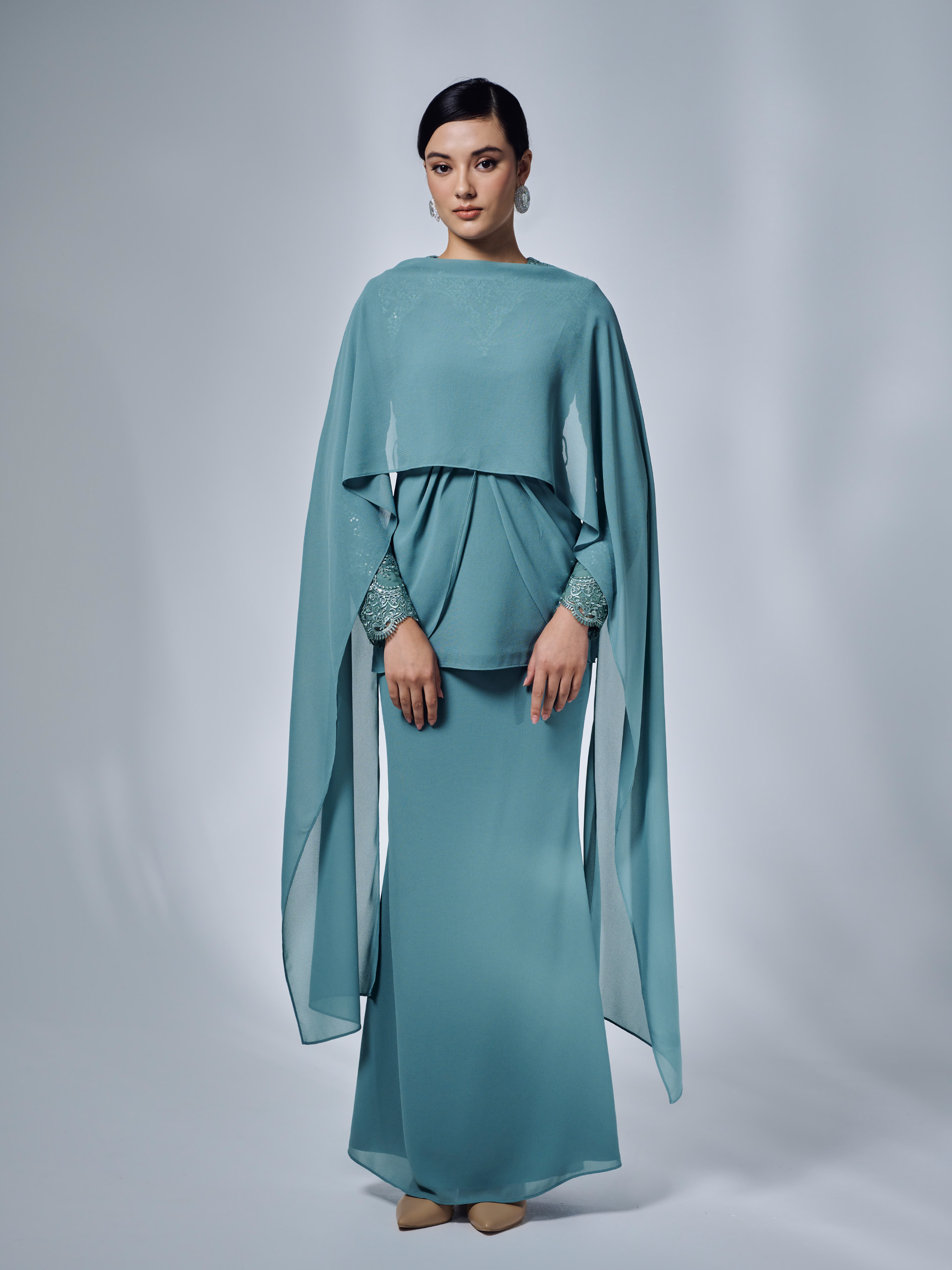 SIPO 2024 New Design Malaysia Baju Kurung Traditional Women Muslim Clothing Premium Chiffon with Italian Crepe Pemborong Baju Kurung 