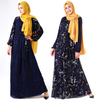 Chiffon Arabic Casual Robe Printed Loose Islamic Modest Muslim Women Maxi Dresses Abaya