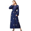  Pearl Navy Open Cardigan Robe Modest Muslimah Dubai Maxi Dresses Islamic Women's Abaya
