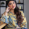  Embroidery Women Vêtements Dubai Cotton Borka Open Islamic Clothing Modest Print Muslim Dress Kimono Abaya