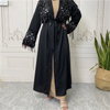 2022 European and American fashion Muslim robe Nida Nida mesh sequin stitching loose lace long-sleeved cardigan