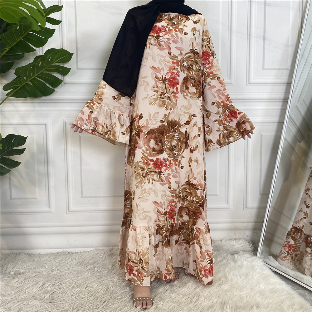 2022 AliExpress Amazon Middle East Dubai Hot Sale Fashion Printed Big Sweater Muslim Dress