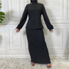 2022 Amazon AliExpress Hot Sale Fashion Simple Turkey Malaysia Pure Color Dress Set