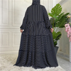 2022 AliExpress Hot Sale for Muslims in Europe and America Middle East Arabian Striped Hooded Ladies Dress
