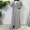 2022 Middle East Hot Sale New Simple Fashion Women's Pure Color Muslim Cardigan