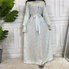AliExpress ebay Amazon Middle East Dubai hot sale fashion print plus size lace up Muslim dress