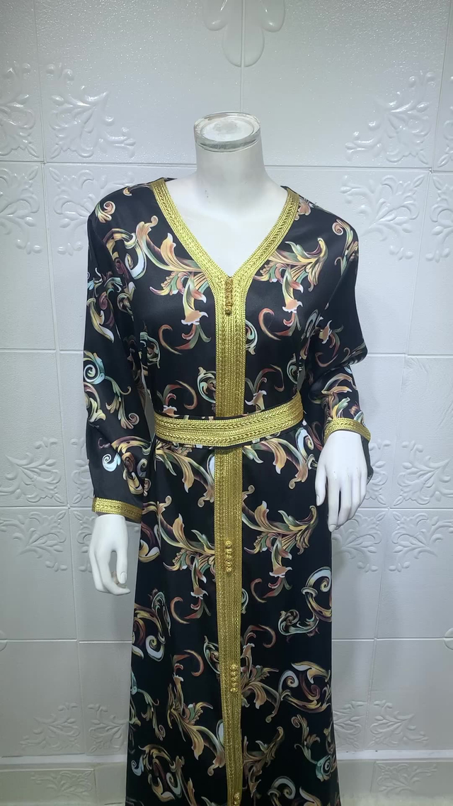  Modest Muslim Dress Embroidery Open Dubai Kaftan Islamic Clothing Borka Fabric Kimono Wholesale Fashion Abaya