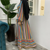 2022 New Muslim Women's Color Striped Printed Dress with Big Swing, Fashionable European And American Long Skirt