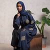 2022 Cross-border Hot Style Women's Gold Thread Positioning Heavy Industry Embroidery Cardigan Dubai Robe Kimono 