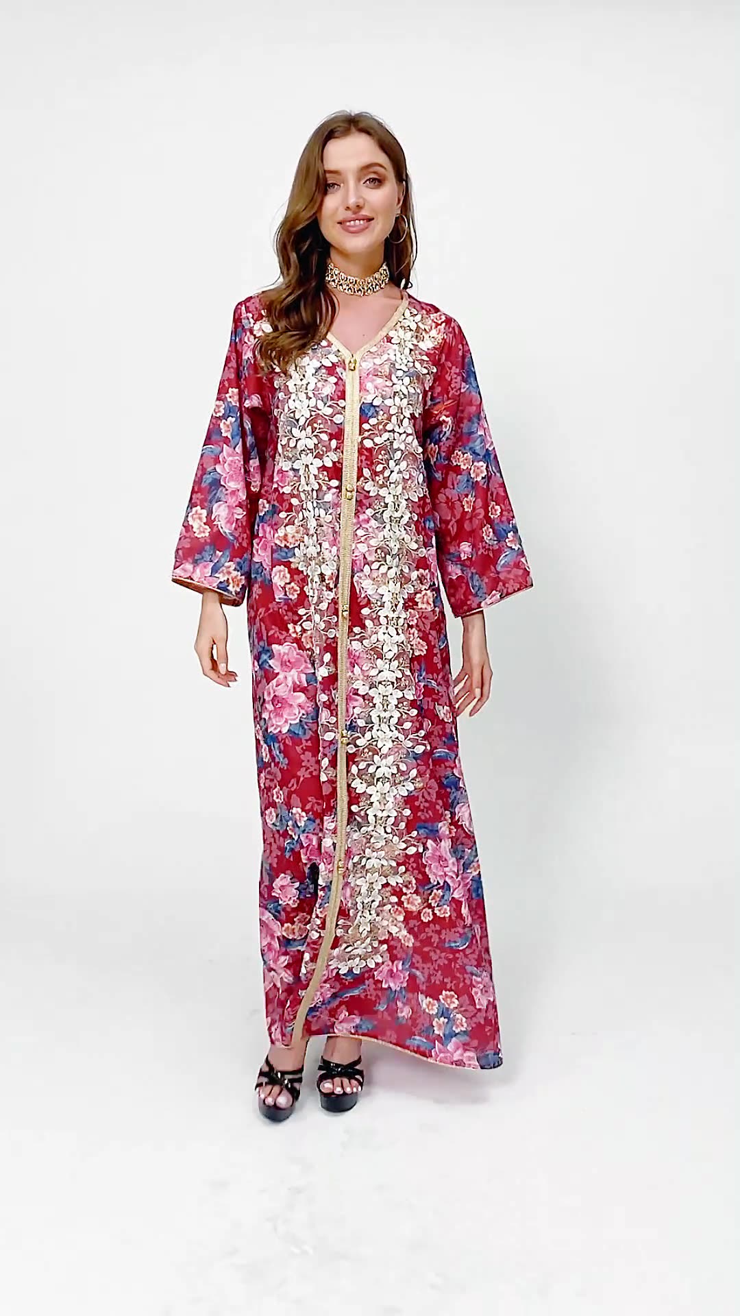  Kimono Women Borka Fashion Modest Fabric Kaftan Islamic Clothing Dubai Ladies Muslim Dress New Designs Abaya