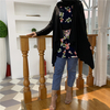 2022 European And American New Stitching Fake Two-piece Printing Plus Size Women's Blouse