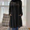 2022 Muslim Fashion Women's Plus Size Mid-length Shirt Arabian Ramadan Double Pockets Spot Shipping