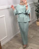 Modest Fashion Solid Color Casual New Design Dubai Middle East Muslim Lady Blouse Set