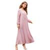 Muslim Robe Modest Fashion Pink Middle East Islamic Maxi Dresses Loose Abaya