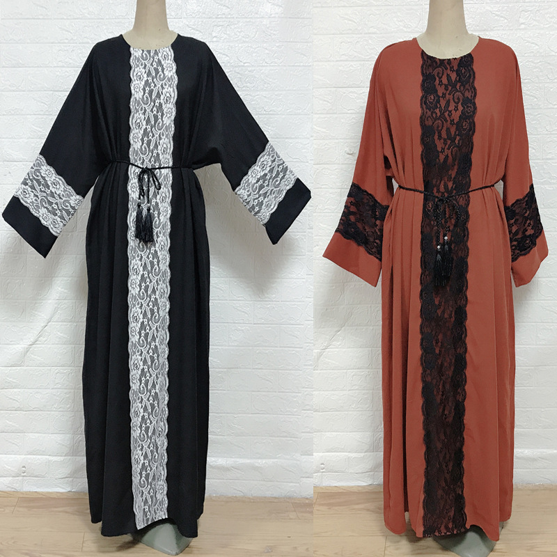  Morocco 2022 Turkish Arab Muslim Dubai Kimono Burka Islamic Clothing Modest Bat Sleeve Caftan Thobe Jalabiya Kaftan Abaya Prayer Women Maxi Dress Abaya