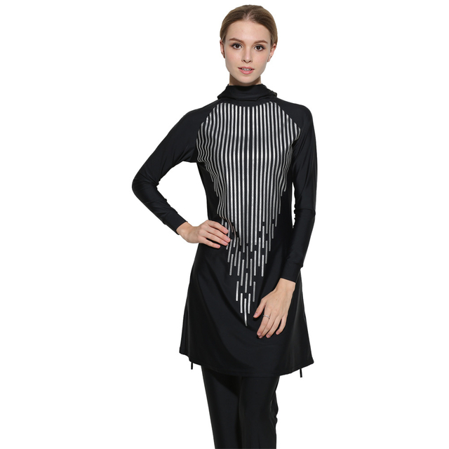 Islamic Women's Conservative Swimsuits Printed Modest Beach Swimsuits Burkini