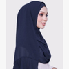 Middle East Malaysia Ethnic Chiffon Monochrome Arabian Patchwork Long Scarf Hijab