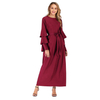 European And American Trend Round Neck Loose Tie Multi-layer Pile Long Sleeve Long Dress Women