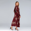 Oversized Fashion Loose Petal Sleeve Long Skirt Round Neck Printed Dress