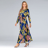New Fashion Plus Size Dress European And American Slim Long Sleeve Big Swing Beach Dress