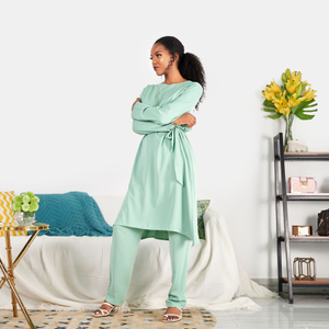 2022 Muslim Turkey Casual Loose Modest Fashion Middle East Lady Blouse Set