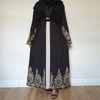 2022 European And American Gold Lace Stitching Fashion Ramadan Cardigan Robe Dubai Abaya