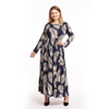 Middle Eastern Fashion Muslim Dress Printed Slim Plus Size