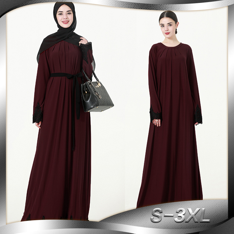 Islamic Long-sleeved Embroidery Tuekey Front Ruffled Fashionable Muslim Dress Dubai Hot Sale Dress