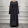 Arabic Style Three-piece Modest Fashion Islamic Dress Cheap Muslim Maxi Dresses Modern Abaya