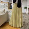 European And American Simple And Versatile Women's Spring And Summer New Style Big High-waist A-line Pleated Skirt Long Skirt