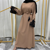 Islamic Turkey Dubai Hot Sale Fashion Muslim Dress Long Sleeve Lace Patchwork Dress