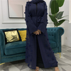 European And American Muslim Three-dimensional Flower Mesh Loose Lace Long-sleeved Cardigan Robe Women